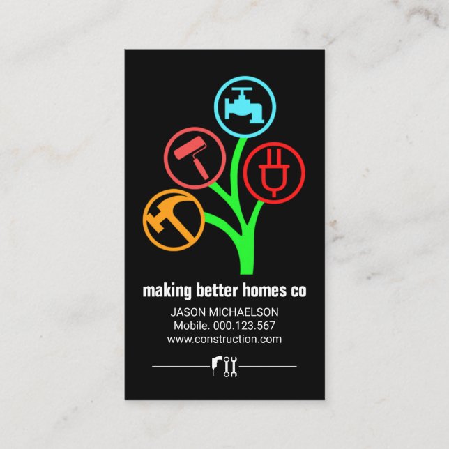 Tree Of Handyman Tools Business Card (Front)