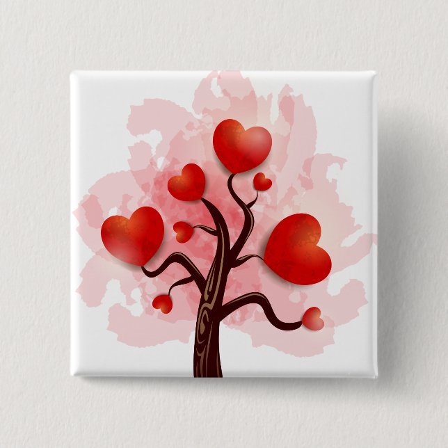 Tree of Hearts 15 Cm Square Badge (Front)