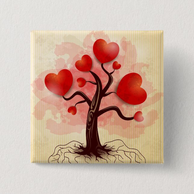 Tree of Hearts 15 Cm Square Badge (Front)