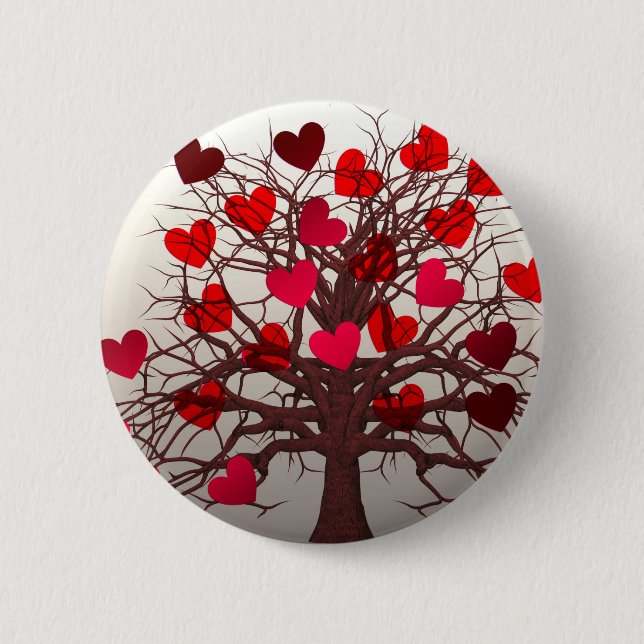 Tree of Hearts 6 Cm Round Badge (Front)