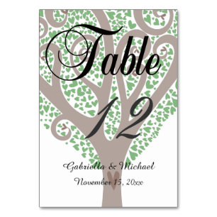 Tree of Hearts Table Number