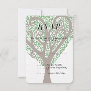 Tree of Hearts Wedding RSVP Card
