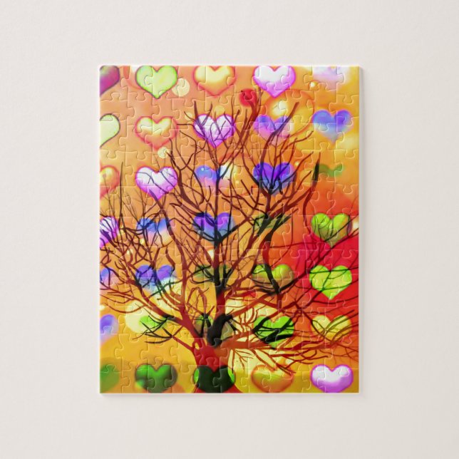 Tree of joy with multiple hearth jigsaw puzzle (Vertical)