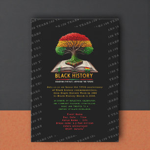 Tree of Knowledge Black History 100 years Invitation