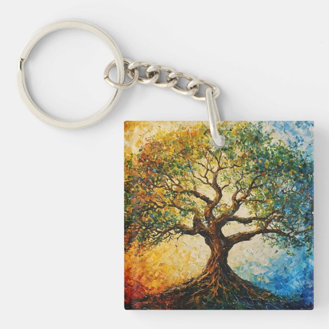 Tree of Knowledge - Oil Painting Key Ring (Front)