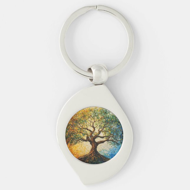 Tree of Knowledge - Oil Painting Key Ring (Front)