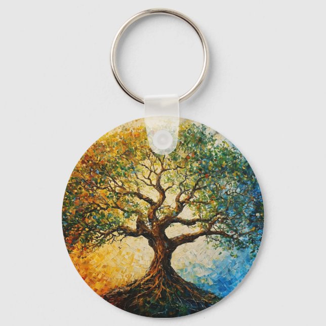 Tree of Knowledge - Oil Painting Key Ring (Front)