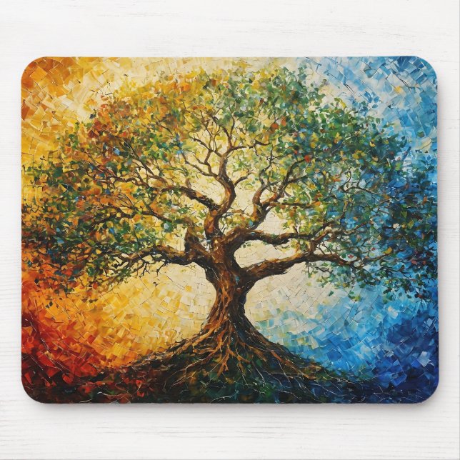 Tree of Knowledge - Oil Painting Mouse Mat (Front)