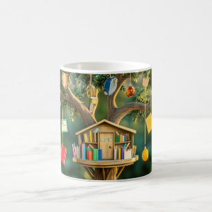"Tree of Knowledge" with books hanging Coffee Mug