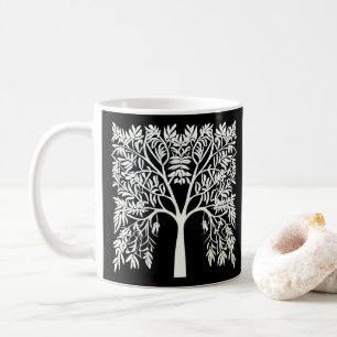 Tree of Life #1 White on Black    Coffee Mug