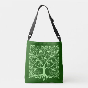 Tree of Life #3 Light and Dark Green Crossbody Bag