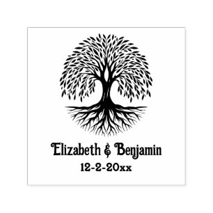 Tree of Life #5 Couple Names Date Self-inking Stamp