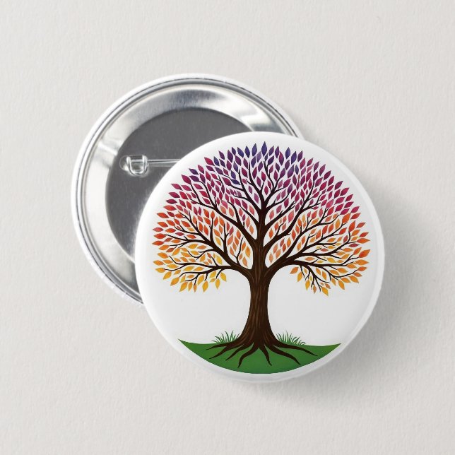 Tree of Life 6 Cm Round Badge (Front & Back)