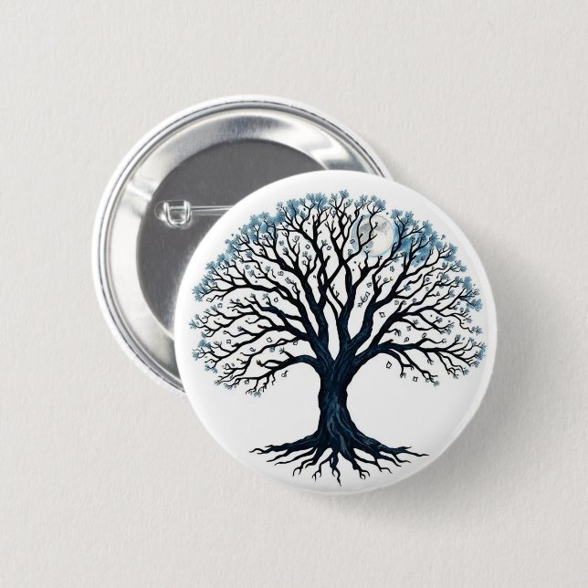 Tree of Life 6 Cm Round Badge (Front & Back)