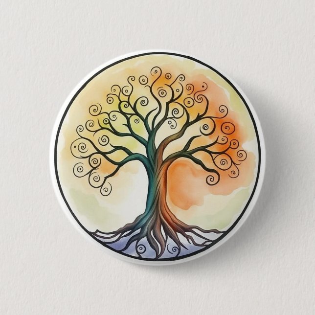 Tree of Life 6 Cm Round Badge (Front)