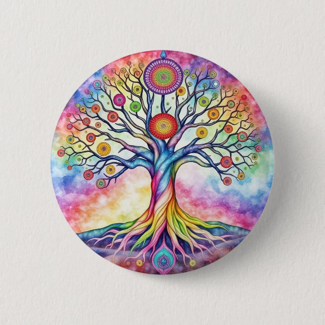 Tree of Life 6 Cm Round Badge (Front)