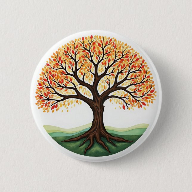 Tree of Life 6 Cm Round Badge (Front)