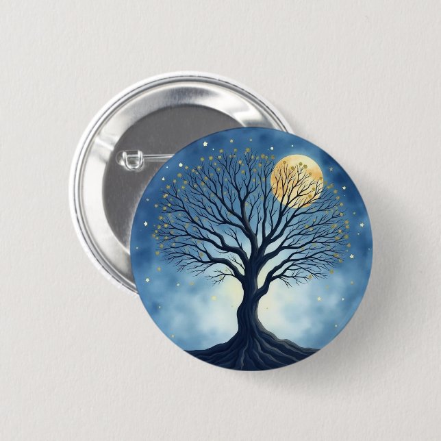 Tree of Life 6 Cm Round Badge (Front & Back)