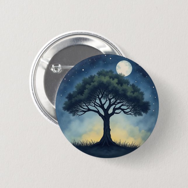 Tree of Life 6 Cm Round Badge (Front & Back)