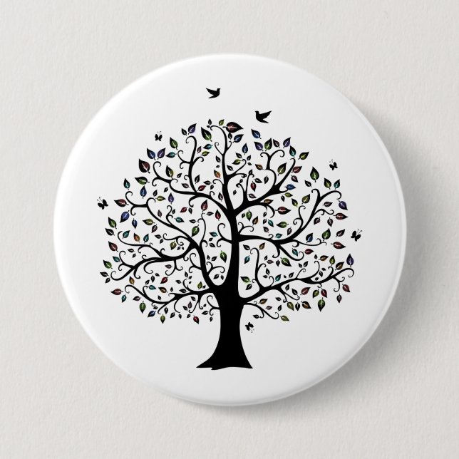 Tree of life 7.5 cm round badge (Front)