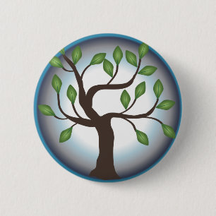 Tree of Life and Moon 6 Cm Round Badge