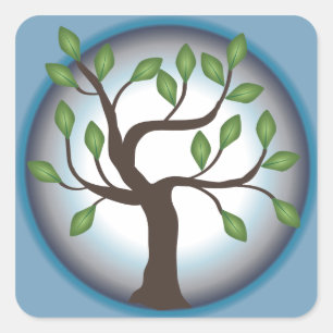 Tree of Life and Moon Square Sticker