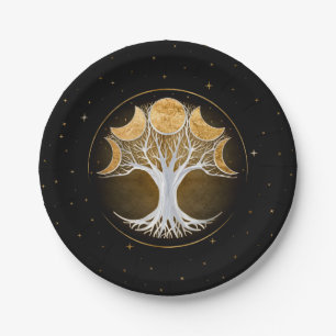 Tree of life and moons paper plate