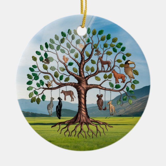 Tree of Life  Art, Tree of Life Ceramic Tree Decoration (Front)