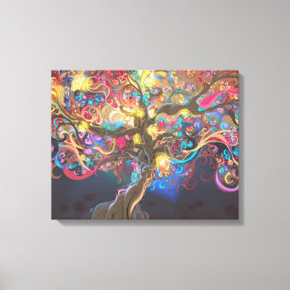 Tree of Life at Night Tapestry Poster Canvas Print
