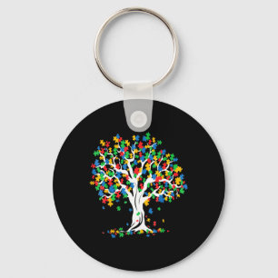 Tree Of Life Autism Awareness Month Fun ASD Suppor Key Ring