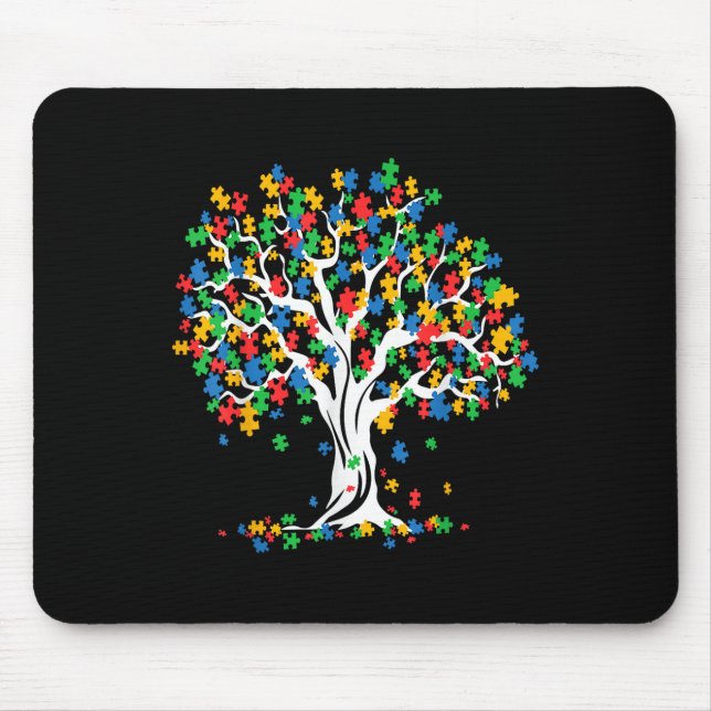 Tree Of Life Autism Awareness Month Funny Asd Supp Mouse Mat (Front)