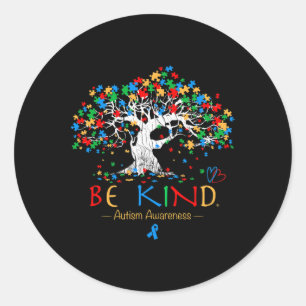 Tree Of Life Autism Awareness Month Puzzle Asd Sup Classic Round Sticker