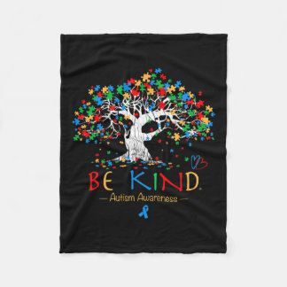 Tree Of Life Autism Awareness Month Puzzle Asd Sup Fleece Blanket