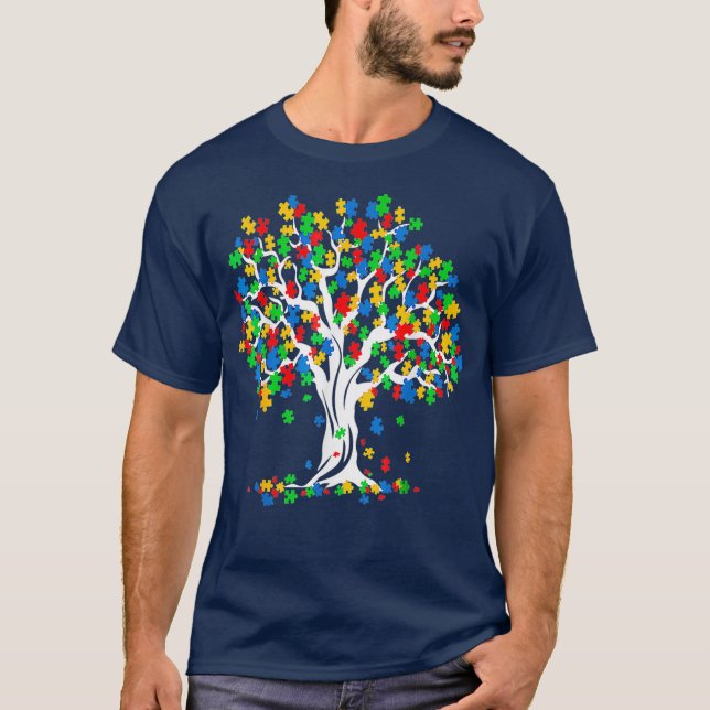 Tree Of Life Autism Awareness Month T-Shirt (Front)