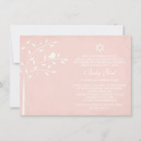 Tree of Life Baby Girl Naming Day Invite, Pink