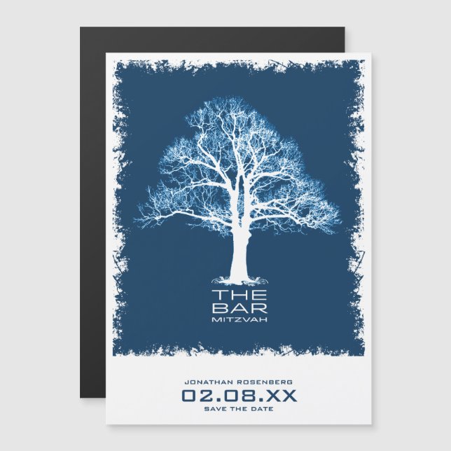Tree of Life Bar Mitzvah Save the Date Invitation (Front/Back)