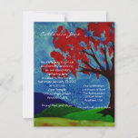 Tree of Life Bat Mitzvah invitation<br><div class="desc">Hand Painted customisable invitation. Reply card also available. 

The artwork for this invitation is from a hand painted silk tallit. The design symbolises the Tree of Life.</div>