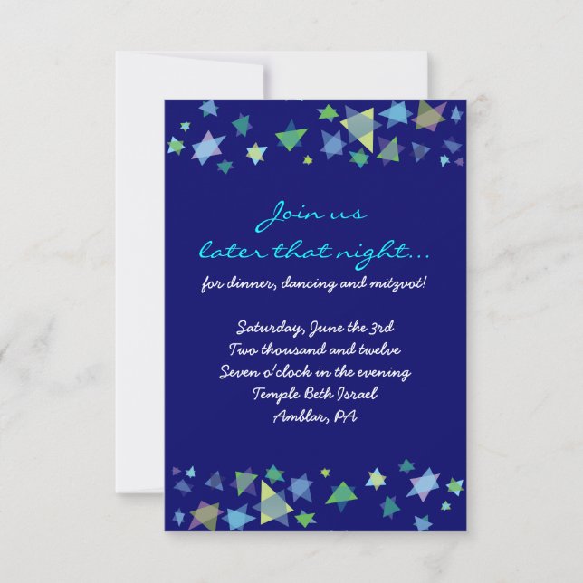Tree of Life Bat Mitzvah Invitation Party card (Front)