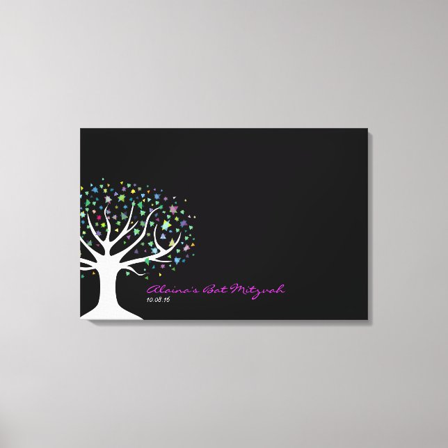 Tree of Life Bat Mitzvah Sign-In Board Canvas Print (Front)