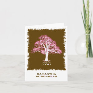 Tree of Life Bat Mitzvah Thank You Card, Chocolate Card