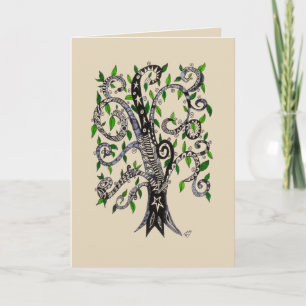 Tree of Life Black and White Greeting Card