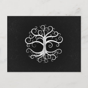 Tree of life Black and White Holiday Postcard