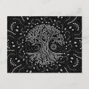 Tree of Life - black and white Postcard