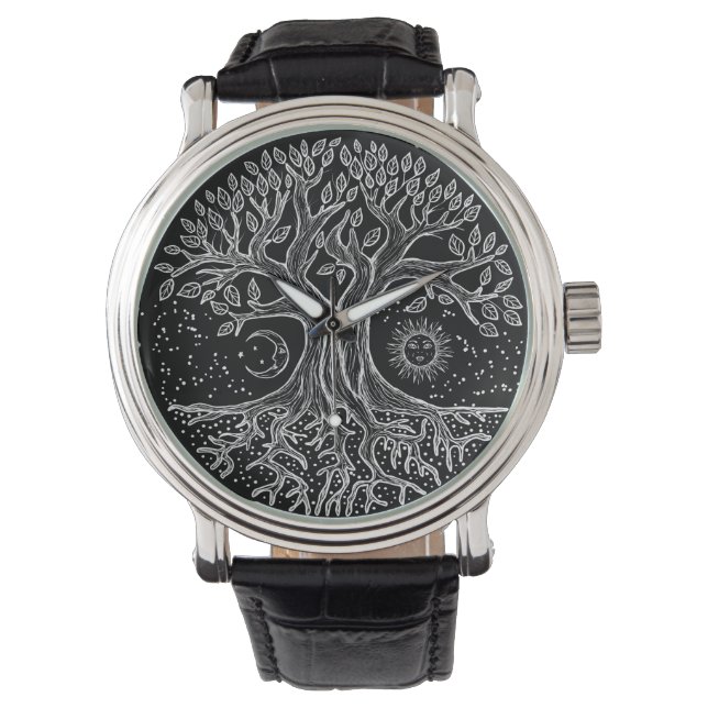 Tree of Life - black and white Watch (Front)