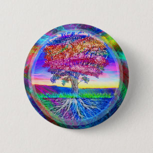 Tree of Life Blessings 6 Cm Round Badge