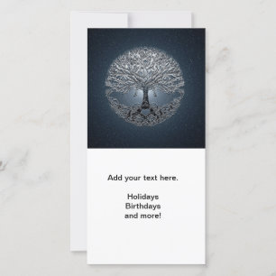 Tree of Life Blue Sky Peaceful Night Holiday Card