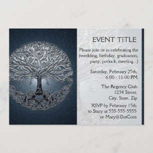 Tree of Life Blue Sky Peaceful Night Invitation