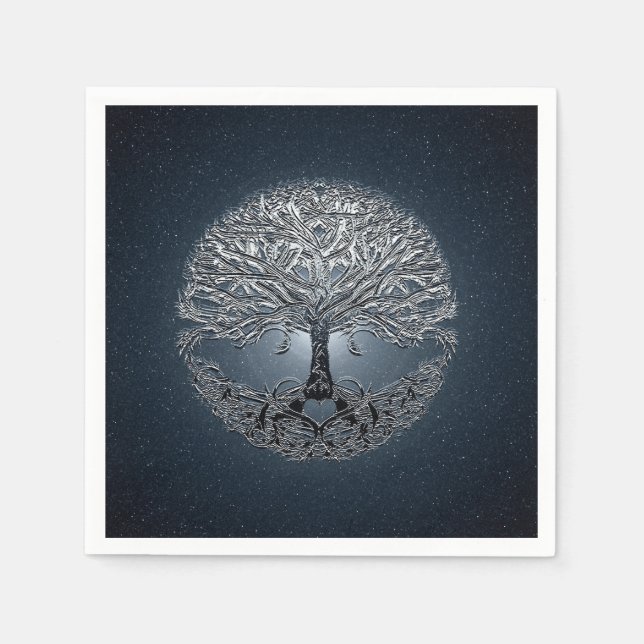 Tree of Life Blue Sky Peaceful Night Napkin (Front)