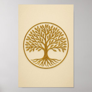 Tree of Life Bronze & Ivory Poster