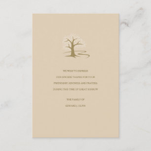 Tree of Life Buff Sympathy Thank You Card
